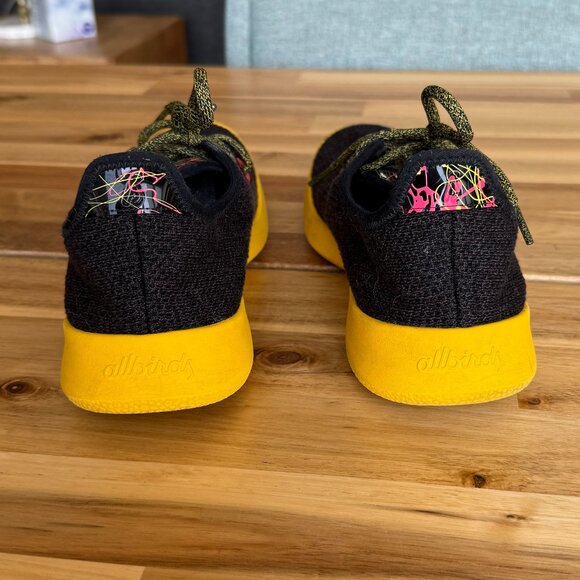 Allbirds Tree Runners Heathered Black Sunny Gold Sole W10 - Picture 5 of 7